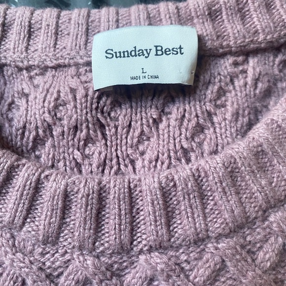 Aritzia Sunday Best Cable Knit Peggy Sweater in Muave - Picture 4 of 7